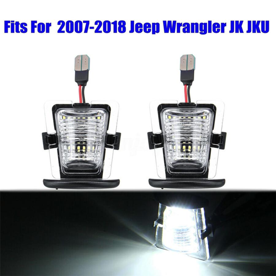 Led Smd License Plate Light Rear Bumper Lamp Fit For Jeep Wrangler Jk Jku 07-18