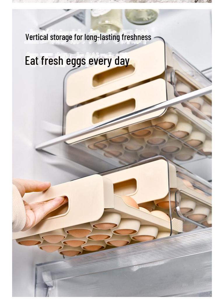Двухслойный ящик для хранения яиц в холодильнике: Поднос большой вместимости, пищевой, для сохранения свежести продуктов