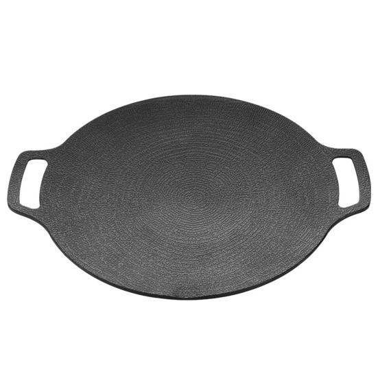 Barbecue Plate Non Stick Heat Resistance Wear-Resistant Smooth Surface Iron Picnic Barbecue Grill Pan Outdoor Supply