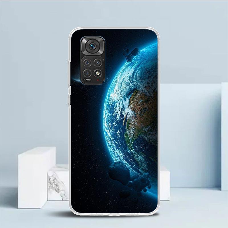Мягкий чехол 'Звезды Земли Космос' для телефона Xiaomi Redmi Note 15 14 13 12 Pro Plus Чехол 14S 11S 11T 11E 10S 10 4G Чехол с рисунком Redmi