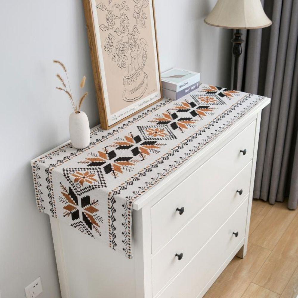 Непромокаемая хлопковая льняная дорожка для стола, льняное покрытие для стола, скатерть-флаг для кухни