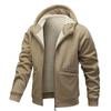 Lamb Fleece Men's Hoodie With Thickened Fleece Winter, Hooded Sportswear, Casual Cardigan, And Warm Jacket