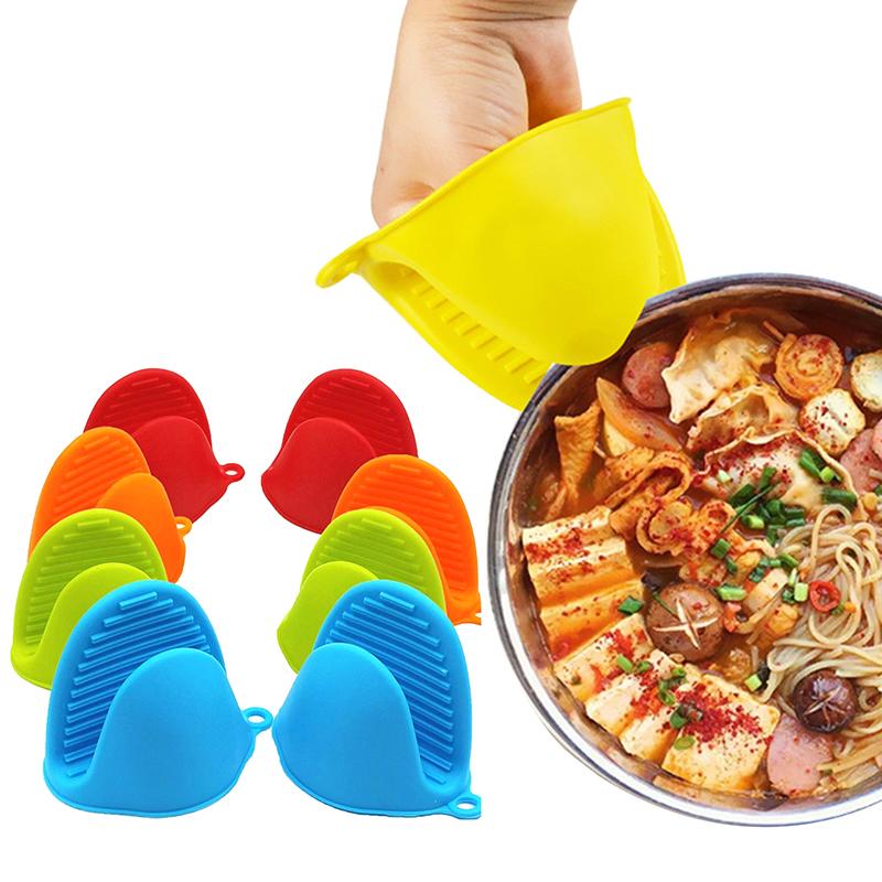 2 Pcs Oven Mitts Silicone Heat Resistant Pinch Mitts Anti Scalding Non Slip Gloves Clips Pot Holder Cooking Baking Oven Mitts