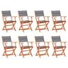Day and Night - Day and Night Folding Garden Chairs 8 Units Eucalyptus Wood Textilene Gray
