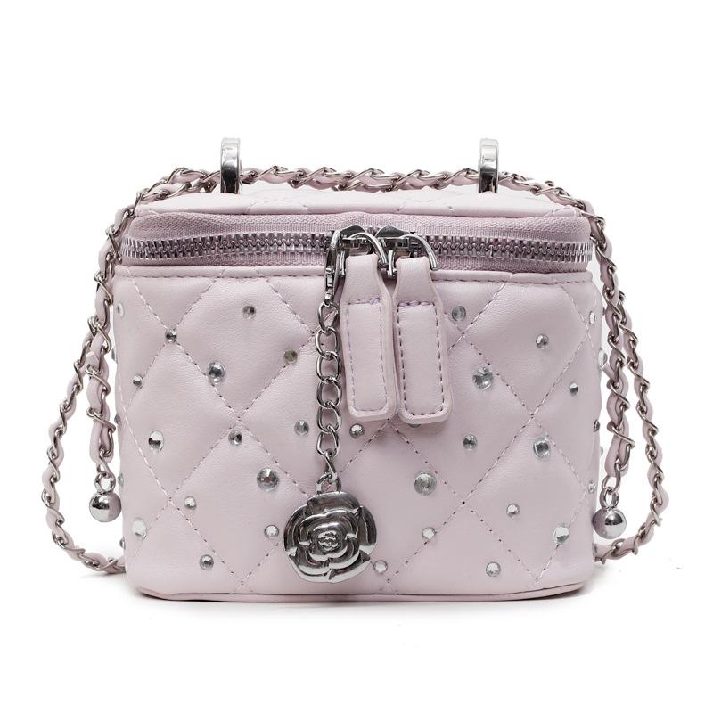 Маленькая сумка на ромбовидной цепочке, женская новая высококлассная сумка-коробка с яркими бриллиантами, на плечо, мессенджер