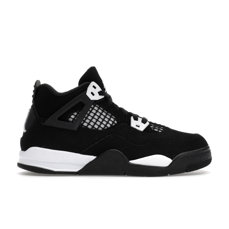 Кроссовки Air Jordan 4 Retro PS White Thunder Kids черные FV4537-001