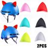 2PCS Cute Cat Ear Helmet Decoration Motorcycle Electric Car Helmet Styling Stickers Dual-sided Stickers Decor Helmet Accessories