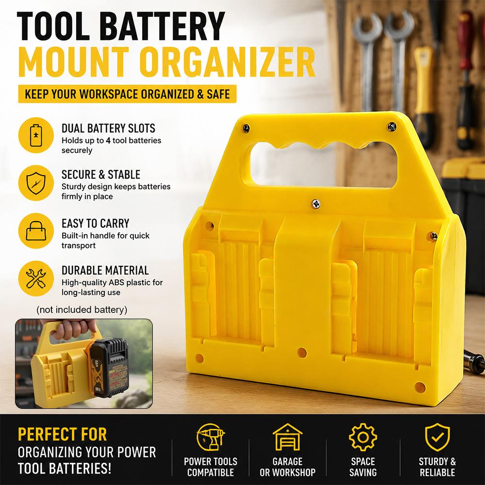 Однослотовый держатель для аккумуляторов, совместимый с аккумуляторами Dewalt 11 В/18 В, портативный держатель для аккумуляторов с ручкой для хранения и транспортировки