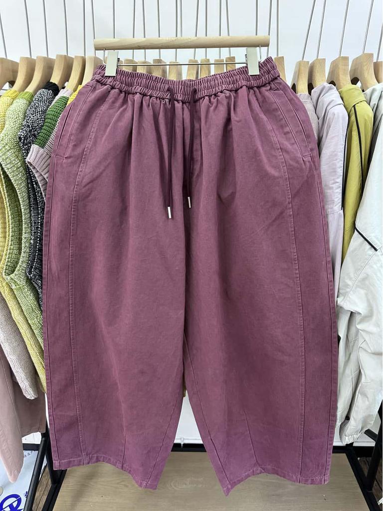 31049 Korean Style Loose Plus Size Casual Retro Wash Cotton Dad Carrot Pants