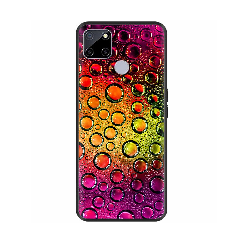 Чехол для Realme C25 C25s Мягкий Милый Чехол для OPPO Realme C25Y C21Y Силиконовый Черный ТПУ Чехол для Телефона Для OPPO Realme C21 Цветочный Чехол