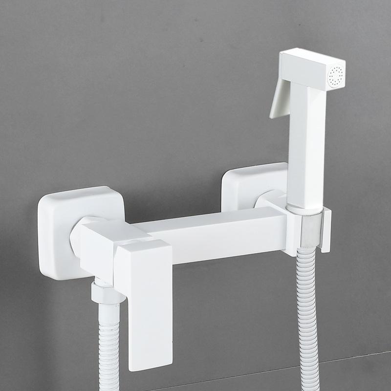 Bidet Faucet Set Black Wall Mounted Hot Cold Bidet faucet High Pressure toilet gun Brass Bathroom Square Gold Chrome Shower Tap