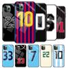 Number 10 Football Case For Iphone 14 13 12 Mini 11 Pro Max X Xs Xr 7 8 Se 2020 Hard Surface Tempered Glass Phone Cover