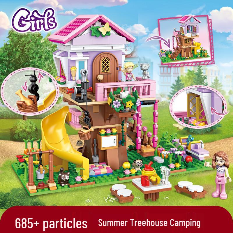 Princess Castle Treehouse Building Blocks - Compatible with Lego, Perfect for Girls