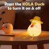 Cute Silicone Fluorescent Duck Night Light for Kids,USB Rechargeable 3 Step Dimmable Night gift