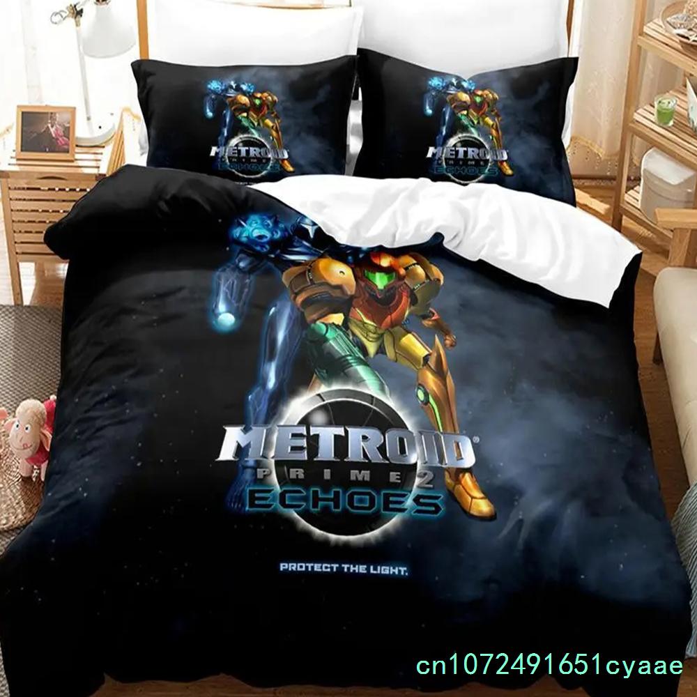 Metroid Prime Corruption Комплект постельного белья для мальчиков и девочек Twin Queen Size Пододеяльник Наволочка Кровать для детей и взрослых Мода Домашний текстиль Текстиль