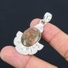 925 Silver Heart Chakra Unakite Stone Wife Trendy Elegant Anniversary Pendant