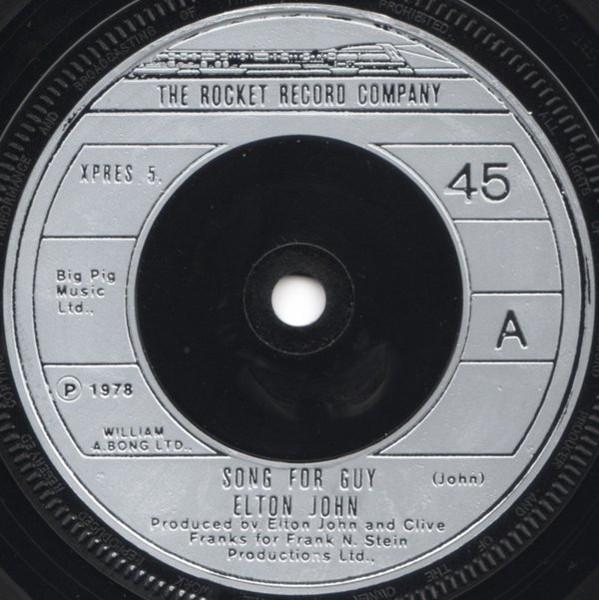 7inch Record ELTON JOHN - Song For Guy XPRES5 The Rocket Reco 1978 UK Pop Used