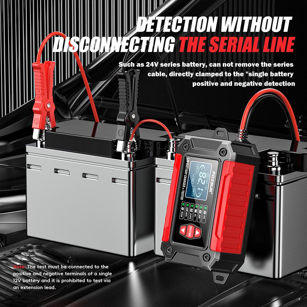 Автомобильное зарядное устройство для аккумулятора 12 В 2 в 1 интеллектуальный тестер аккумулятора зарядное устройство для ремонта автомобиля ЖК-дисплей AGM LiFePO4 свинцово-кислотный