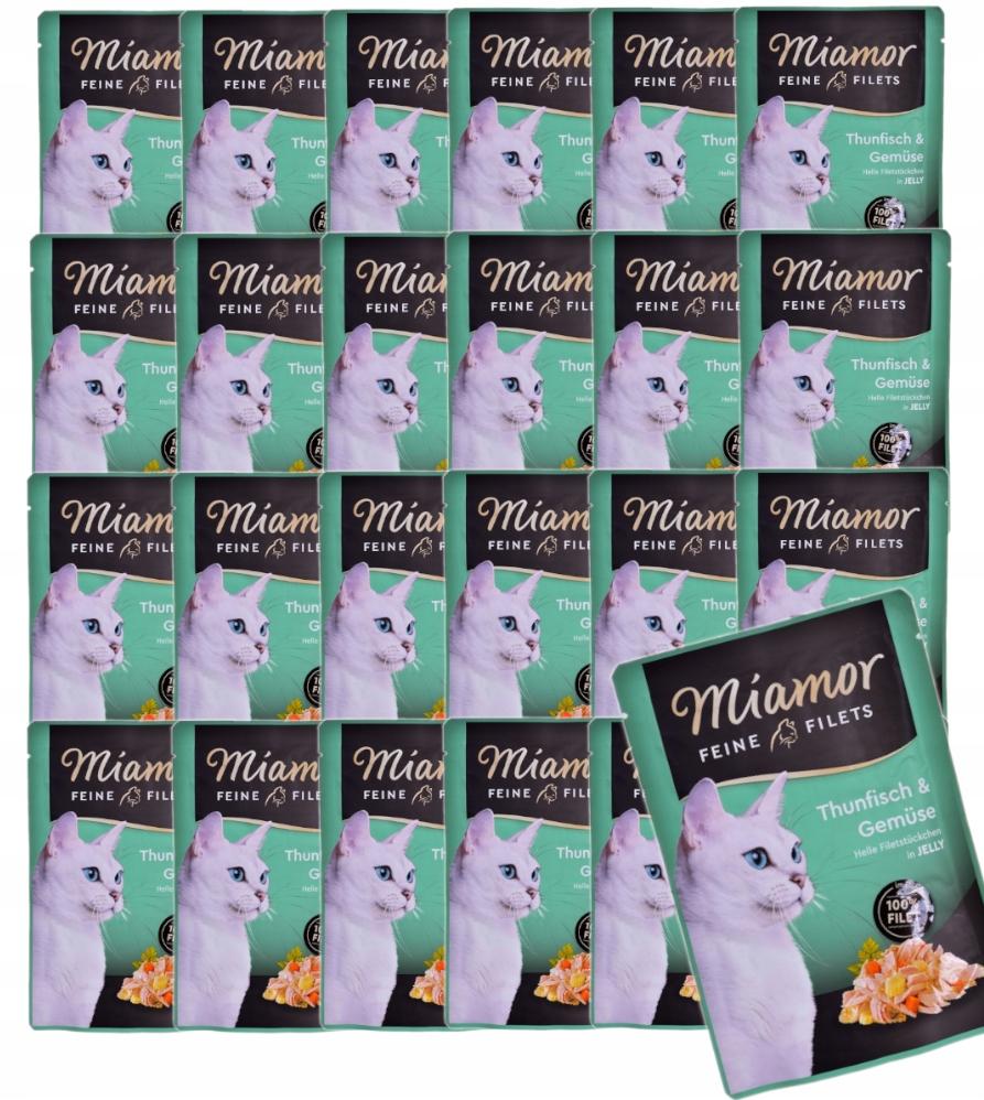 MIAMOR Feine Filets Wet Cat Food with Tuna & Vegetables, 24x100g