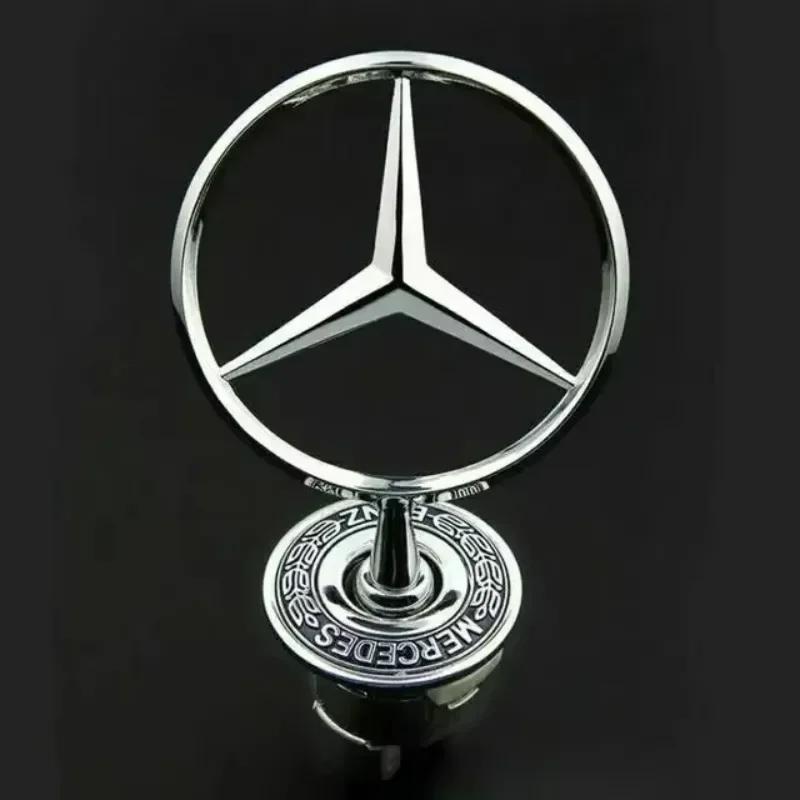 Автомобильная наклейка Новая 2025 Для Mercedes Benz Капот автомобиля Передний Хромированный Логотип Маркировка капота Звезда Значок на капот Наклейка на багажник Для Merced