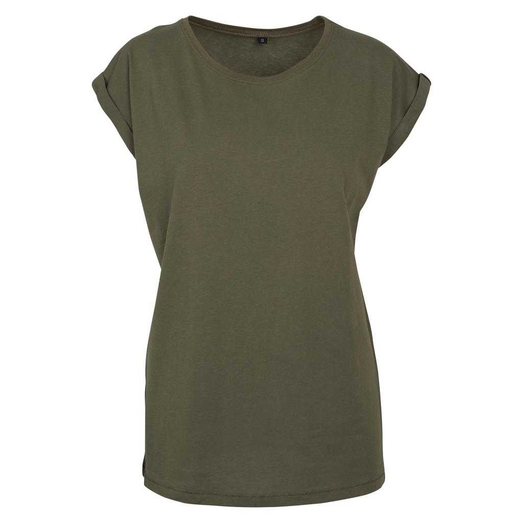 Build Your Brand Womens/Ladies Extended Shoulder T-Shirt