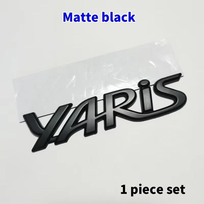 3D Металлическая эмблема-значок логотипа Yaris Матовый черный Хромированная наклейка с буквой на багажник Для Toyota Yaris Аксессуары для декора экстерьера автомобиля RT2