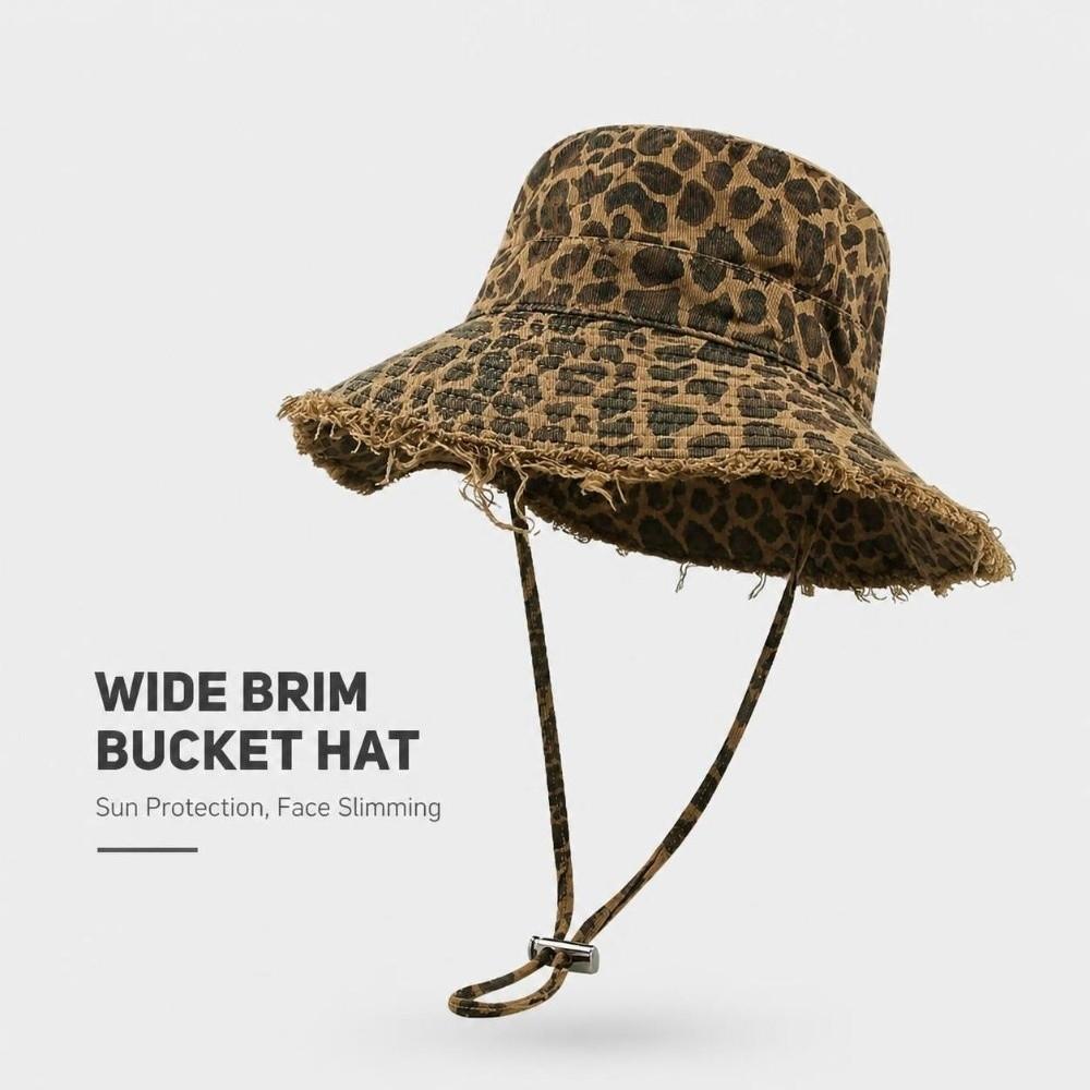 Large Brim Bucket Hat Distressed Washed Mountaineering Hat Outdoor Activities