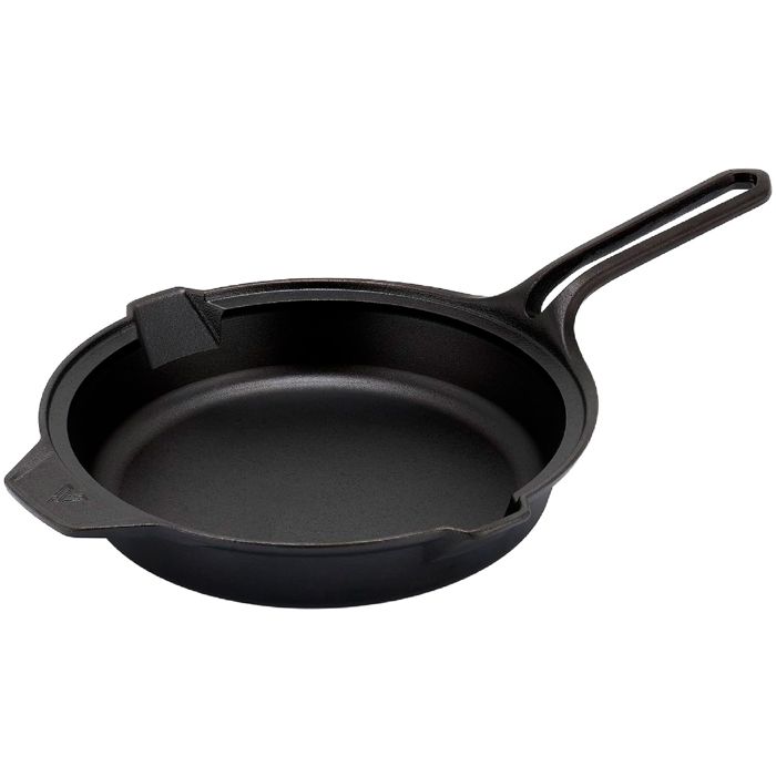 Poêle en Fonte Assaisonnée Induction 30cm, Convient pour le Feu, Barbecue, Four Victoria 31749 Noir