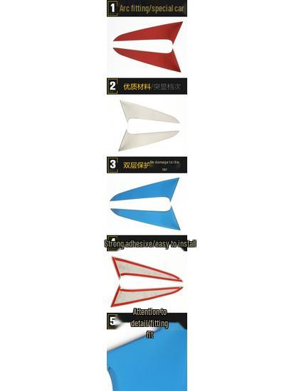 Совместимы с 19 моделями Navigator/MKX, Декоративные наклейки из нержавеющей стали для треугольной панели заднего окна.