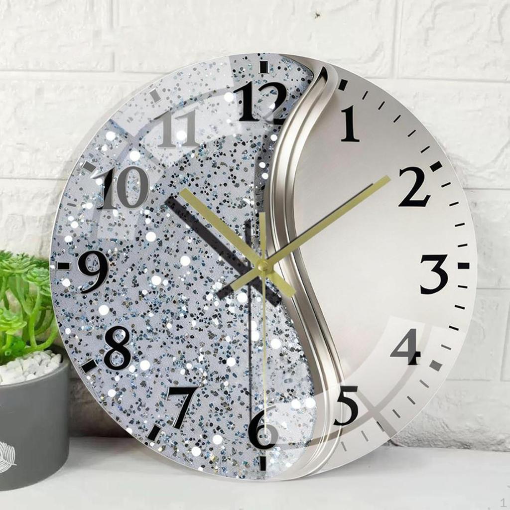 Настенные часы Декоративные Эстетические Круглые Художественное Украшение Бесшумные для Офиса Столовой