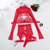 Toucheart Sexy Lingerie Set For Women Hollow Mesh See-through Sexy Temptation Free Underwear Long Sleeves Garters Lingerie Set