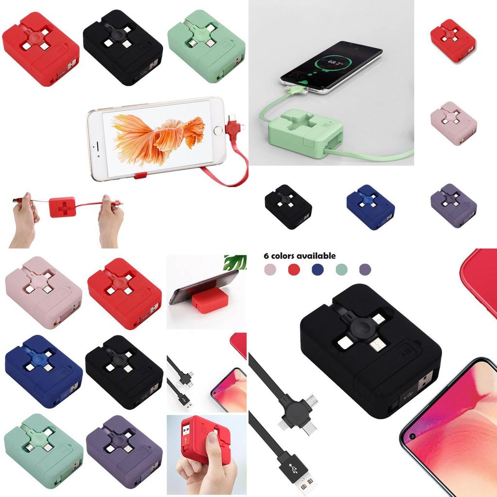 Кабель 3-в-1 для быстрой зарядки для iOS, Micro и Type-C, не запутывающийся дизайн