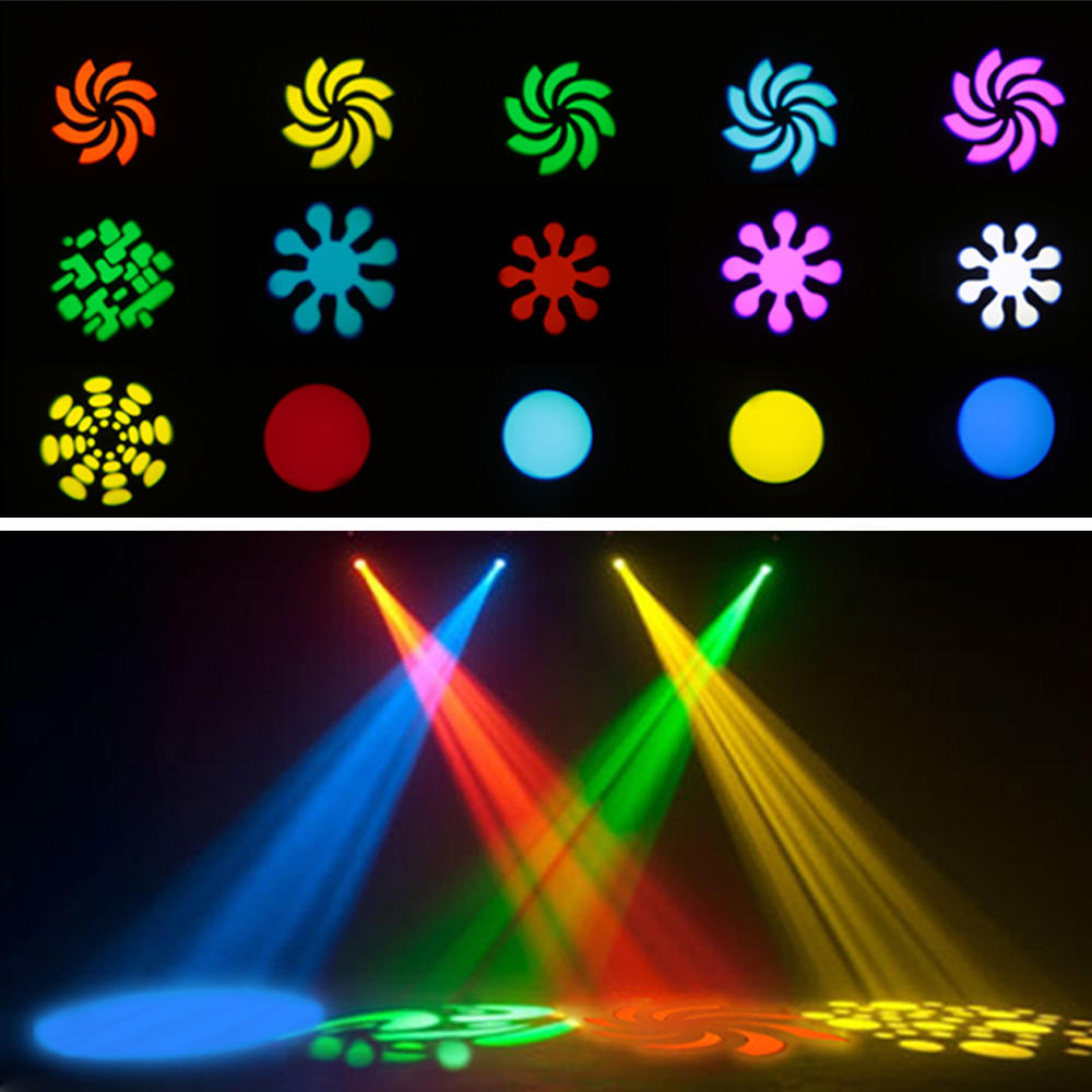 Lixada DMX-512 Мини-светильник с подвижной головкой, 8 цветов, меняющийся светодиодный сценический светильник с автоматическими формами