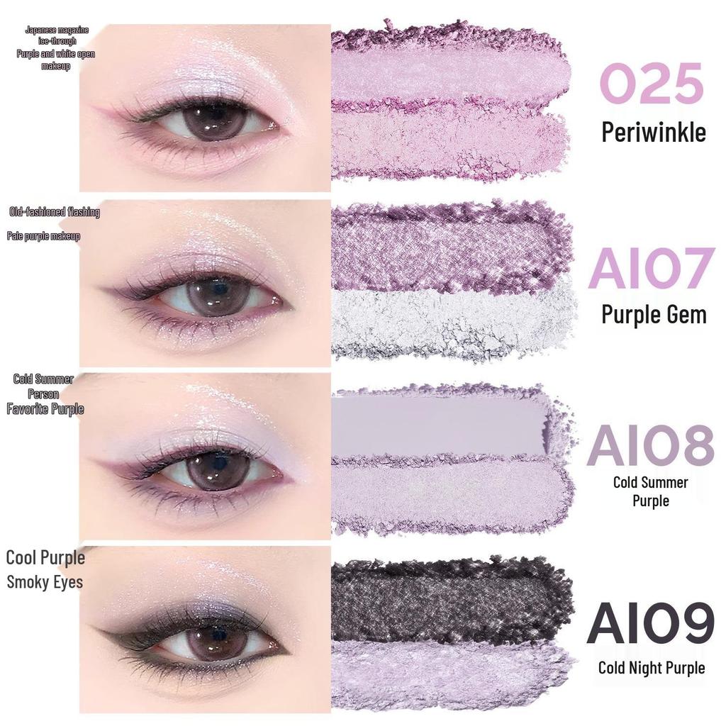 HYNTOOR Two-Color Matte Purple & Earth Tone Eyeshadow Palette 2025