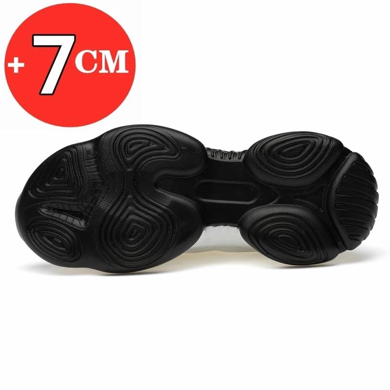 Summer Breathable Sneakers Men Elevator Shoes Height Increase Shoes for Men Casual Insole 7cm Sport Shoes Man Shoes Taller Shoes