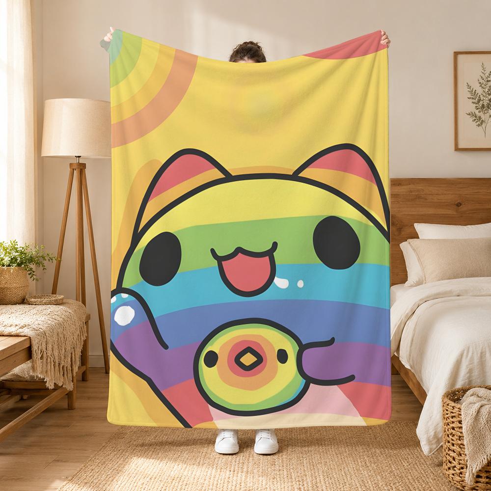 Bugcat Capoo Cartoon Character Throw 240g flannel blanket, suitable for sofas, beds, offices, exquisite gift blankets