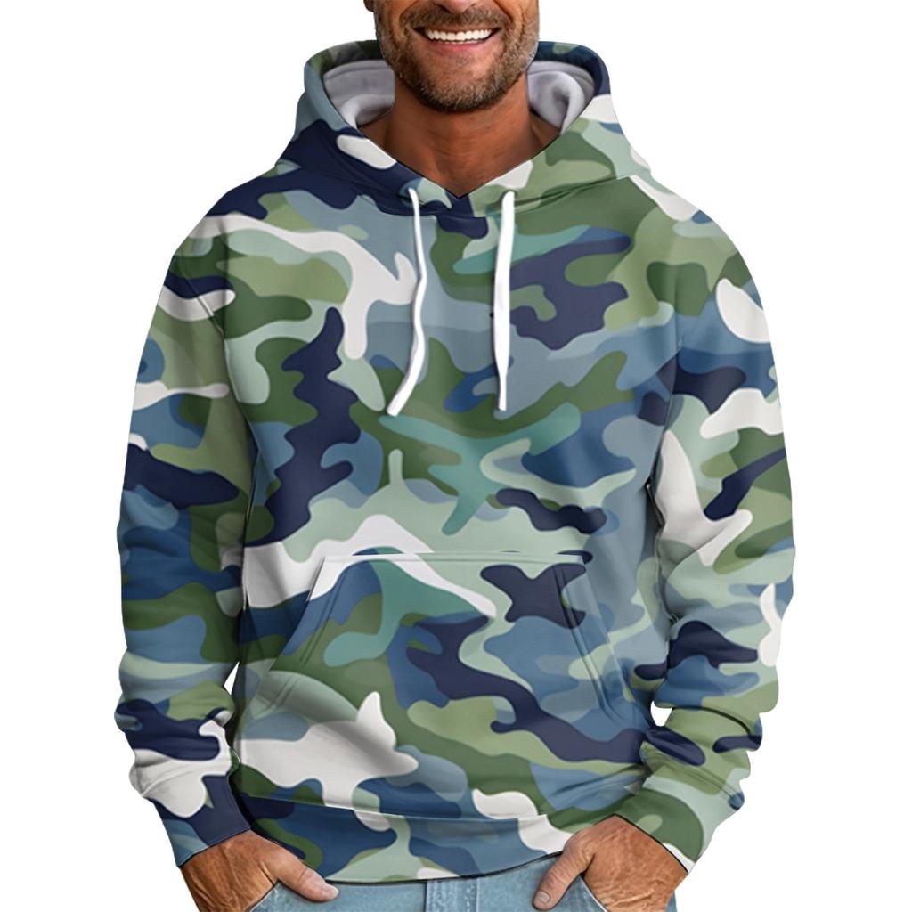 Men's Loose Printed Hooded Sweatshirt Men's Casual Fashion Sports Sweatshirt