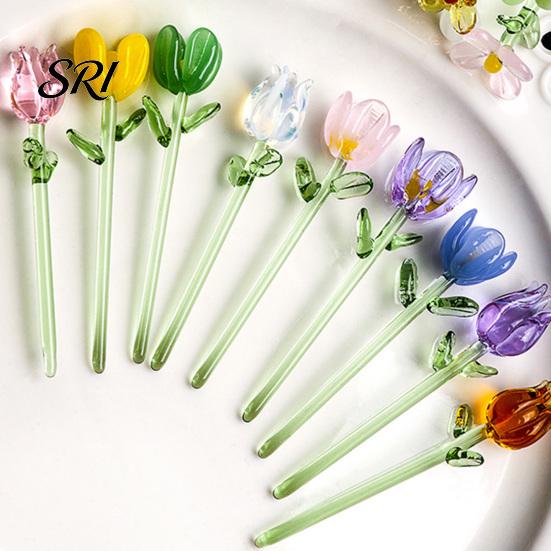 Delicate Glass Keepsake Mini Flower Ornament Handmade Colored Miniature Collectible Art Tiny Decoration for Table Centerpiece Bookshelves Micro