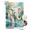 Animal Pearl Painting Handmade 5D DIY Elephant Water Splash Home Office Desktop Decoration Painting