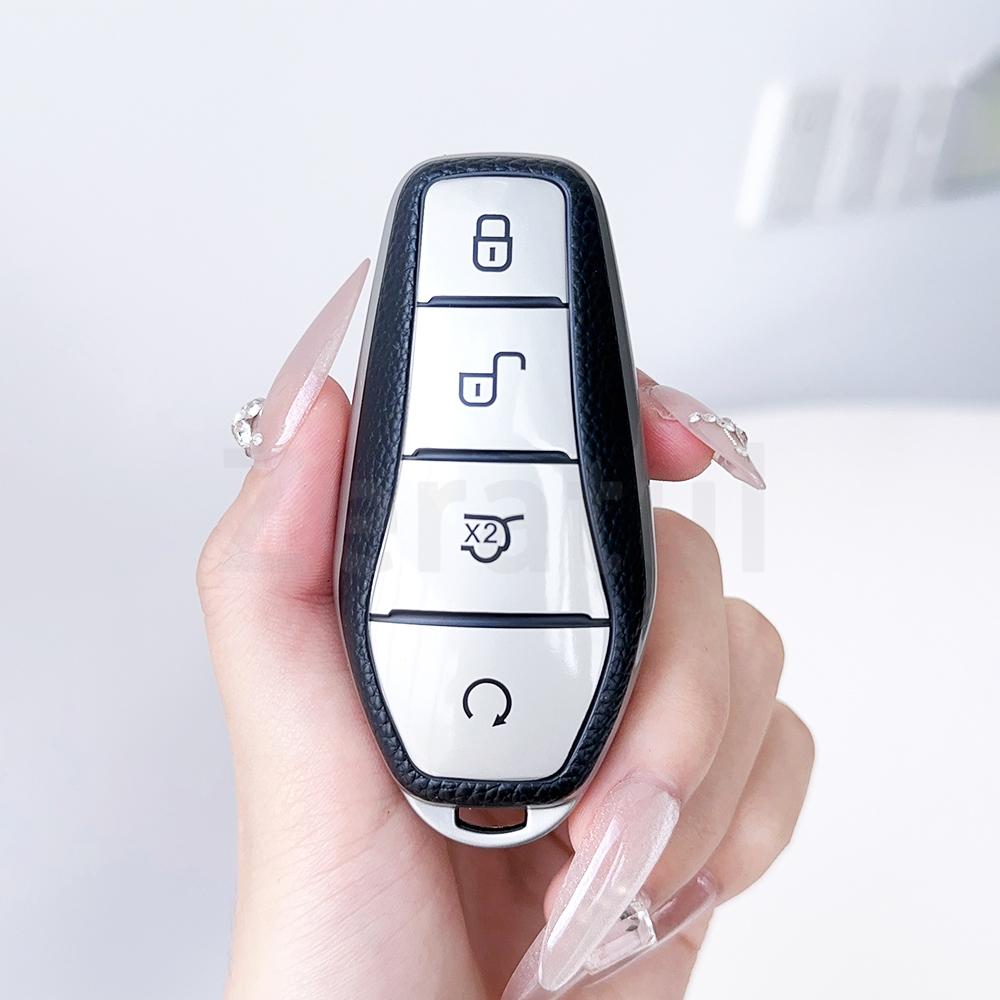 Чехол для Автомобильного Ключа Byd Dolphin Han Ev Tang Qin U Dmi Yuan Pro Seal Song Plus Atto 3 Кожаный ТПУ Чехол Брелок Аксессуары