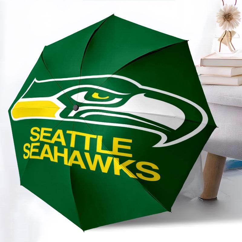 Узор Seattle Seahawks, автоматический складной зонт, портативная и складная конструкция, 8 спиц, рождественский или праздничный подарок.