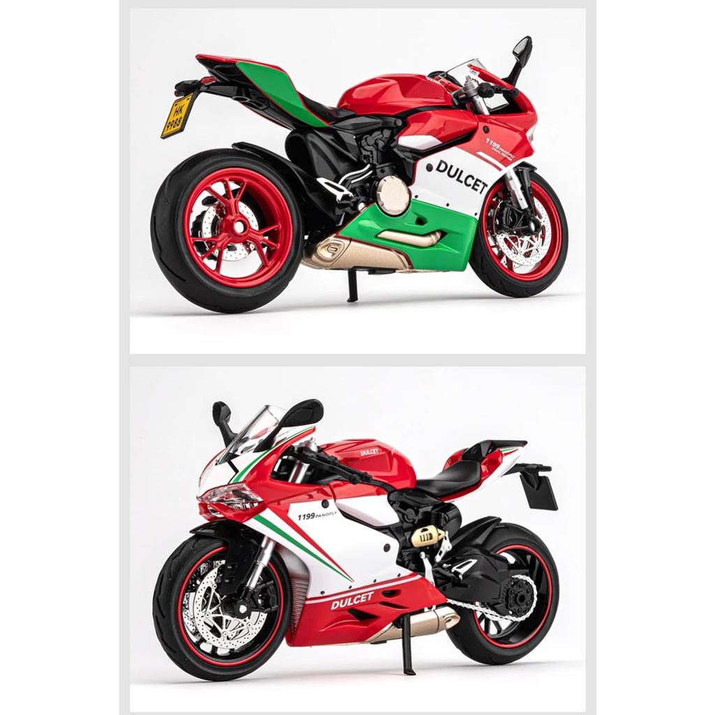 1/12 Ducati 1199 Panigale Сплав Модель Мотоцикла Литой Металл Гоночный Мотоцикл Модель Звук Свет Украшение Детская Игрушка Подарки