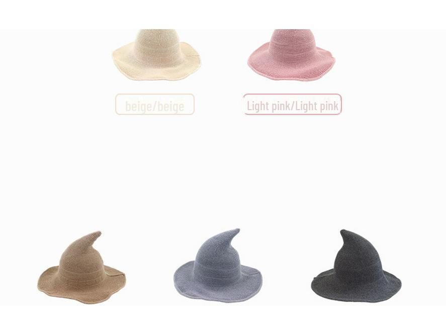 Складная шляпа ведьмы из хлопковой пряжи - Волшебная шляпа с заостренным верхом на Хэллоуин для лета