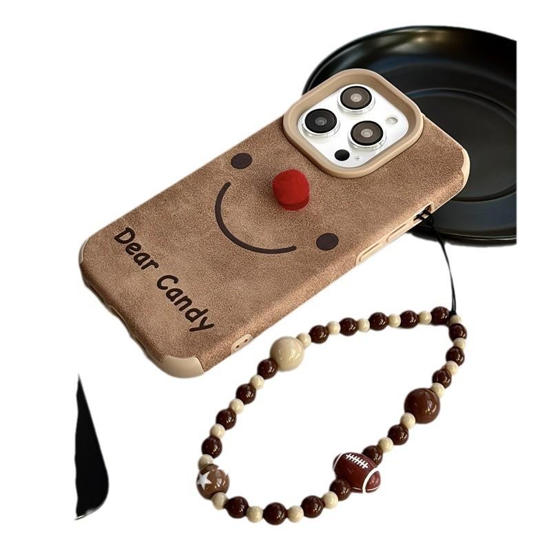 Simple Smiling Face for IPhone15 for Apple16promax Phone Case12Fun13Brown Skin Texture14Cartoon