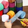 2pcs Burlap Fabric Ribbon Natural Wrapping Wire Jute Crafts Roll for DIY Wreath Wedding Christmas Decoration 2" Wide 11 Yards