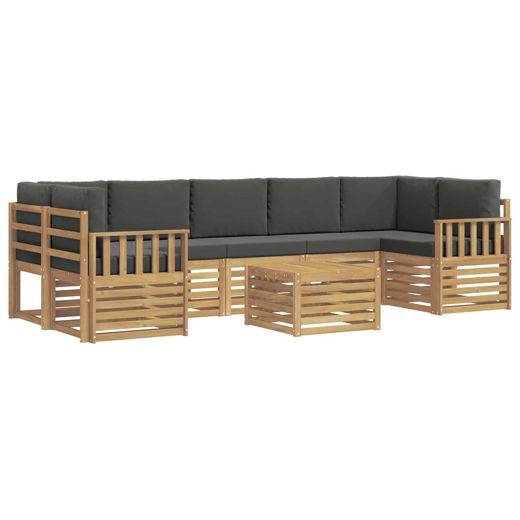 Outdoor Sofa Set 8 pcs White and Anthracite Polyester
