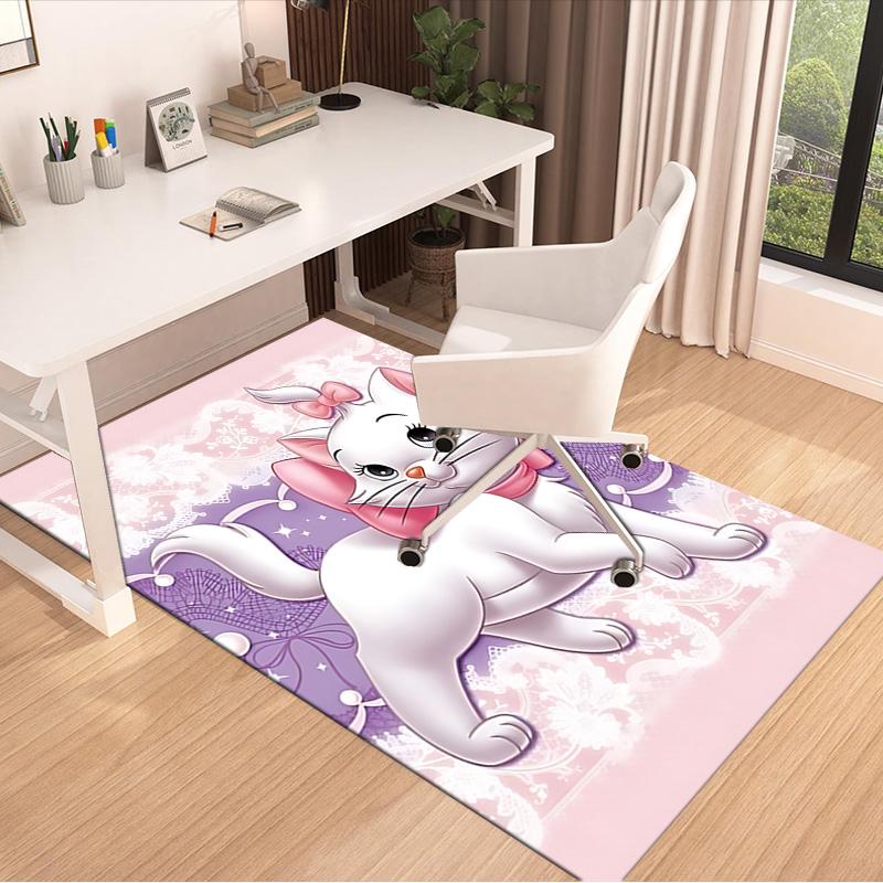 Whimsical Cat Pink Bow Carpet For Playroom Bedroom Living Room Sofa Home Decorkids Game Area Rug Nonslip Floor Mat