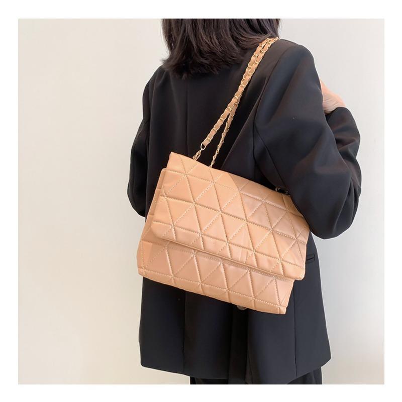 Популярные сумки большой вместимости, новая корейская версия модной сумки через плечо с бриллиантами, женская сумка-тоут с цепочкой из искусственной кожи