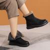 Leather Snow Boots Women's, New Winter Martin Boots Lamb Velvet Warm Short Boots Waterproof Cotton Shoes Boots