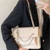 JIAERDI Solid Color Beaded Chain Handbag Women Leather Large Capacity Shoulder Bag Ladies Fashion Versatile Commute Tote Bag New